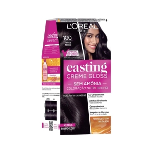 CASTING GLOSS KIT TINTURA CREME 100 PRETO+CONDICIONADOR REPARACAO TOTAL5 QUIMICA x 1