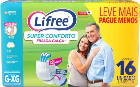 Fralda Lifree Calca Super Conforto G/XG 16 Unidades